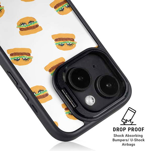 Bouffants and Broken Hearts Cute Burgers iPhone 14 Kickstand Case